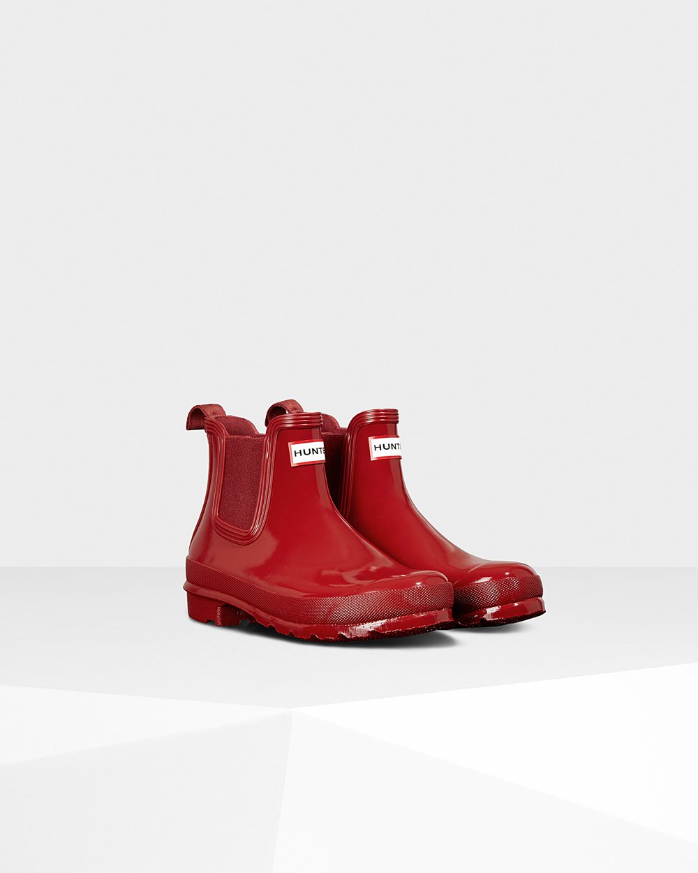 Womens Chelsea Boots - Hunter Original Gloss (79WHMJPEQ) - Red